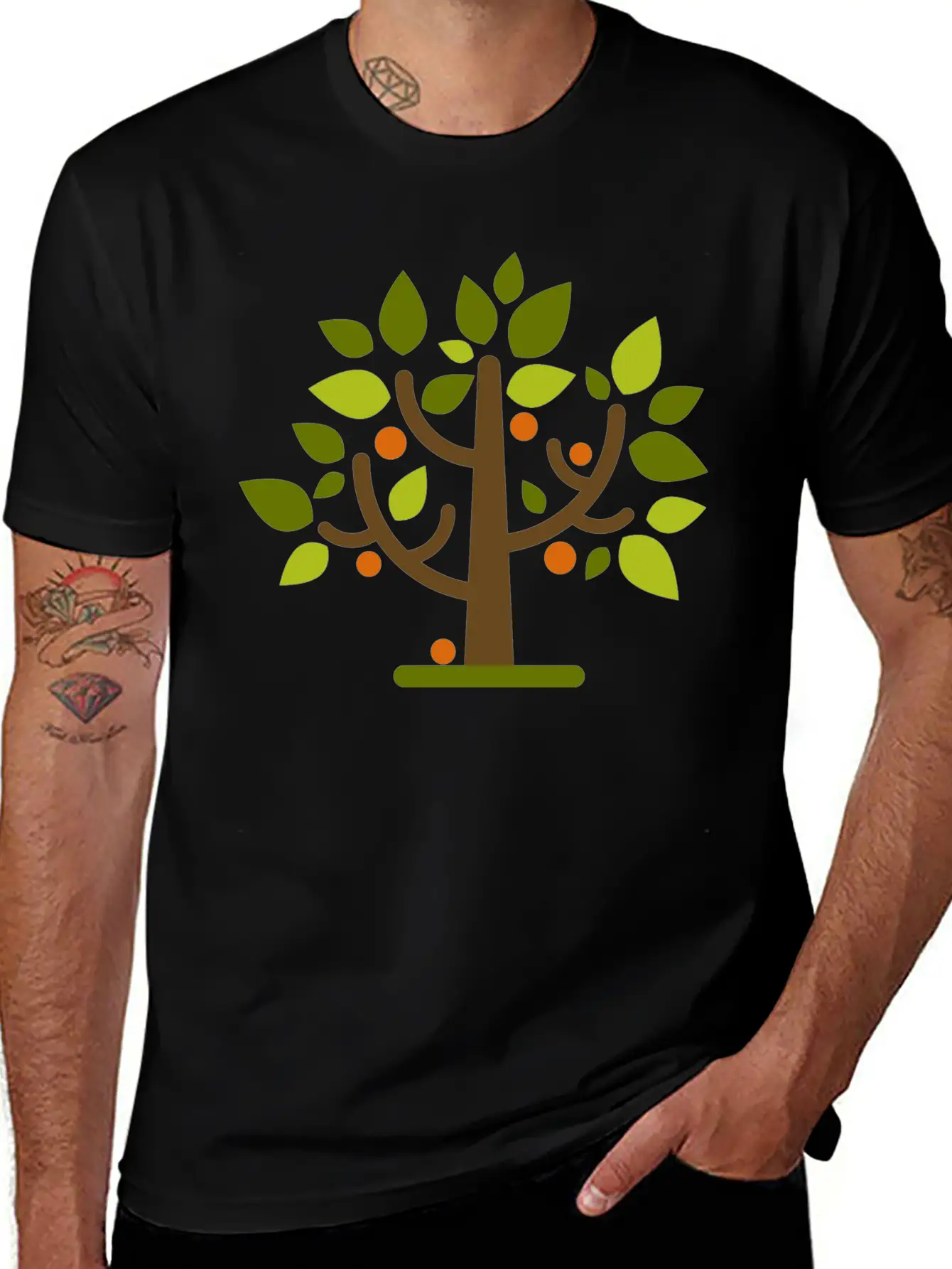Abstract Tree Classic Crew Neck Graphic Tee – Everyday Minimal Look