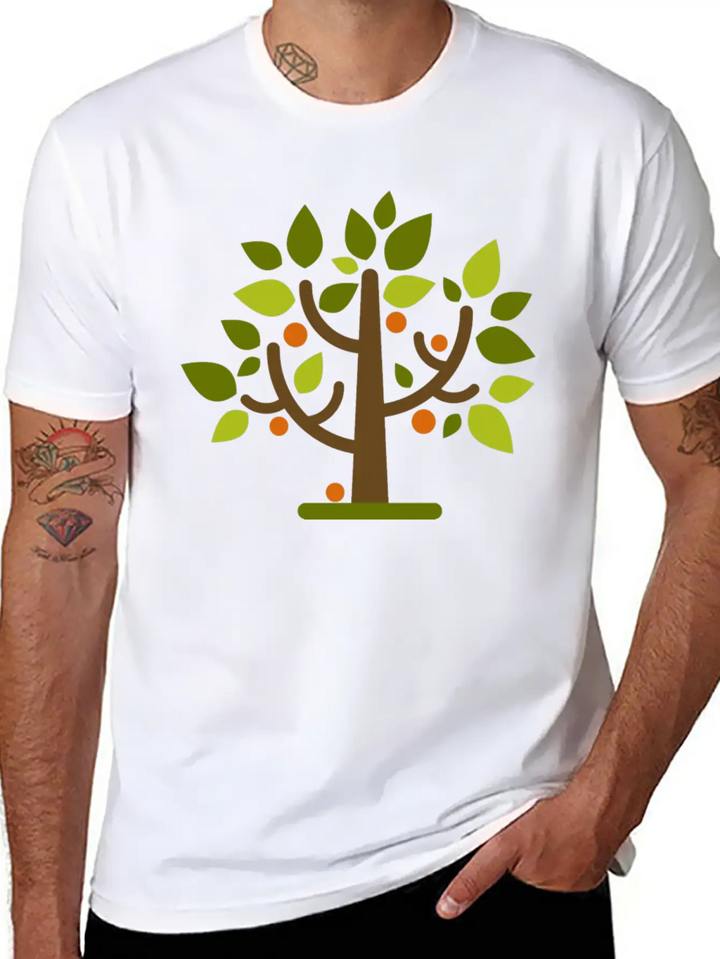 Abstract Tree Classic Crew Neck Graphic Tee – Everyday Minimal Look