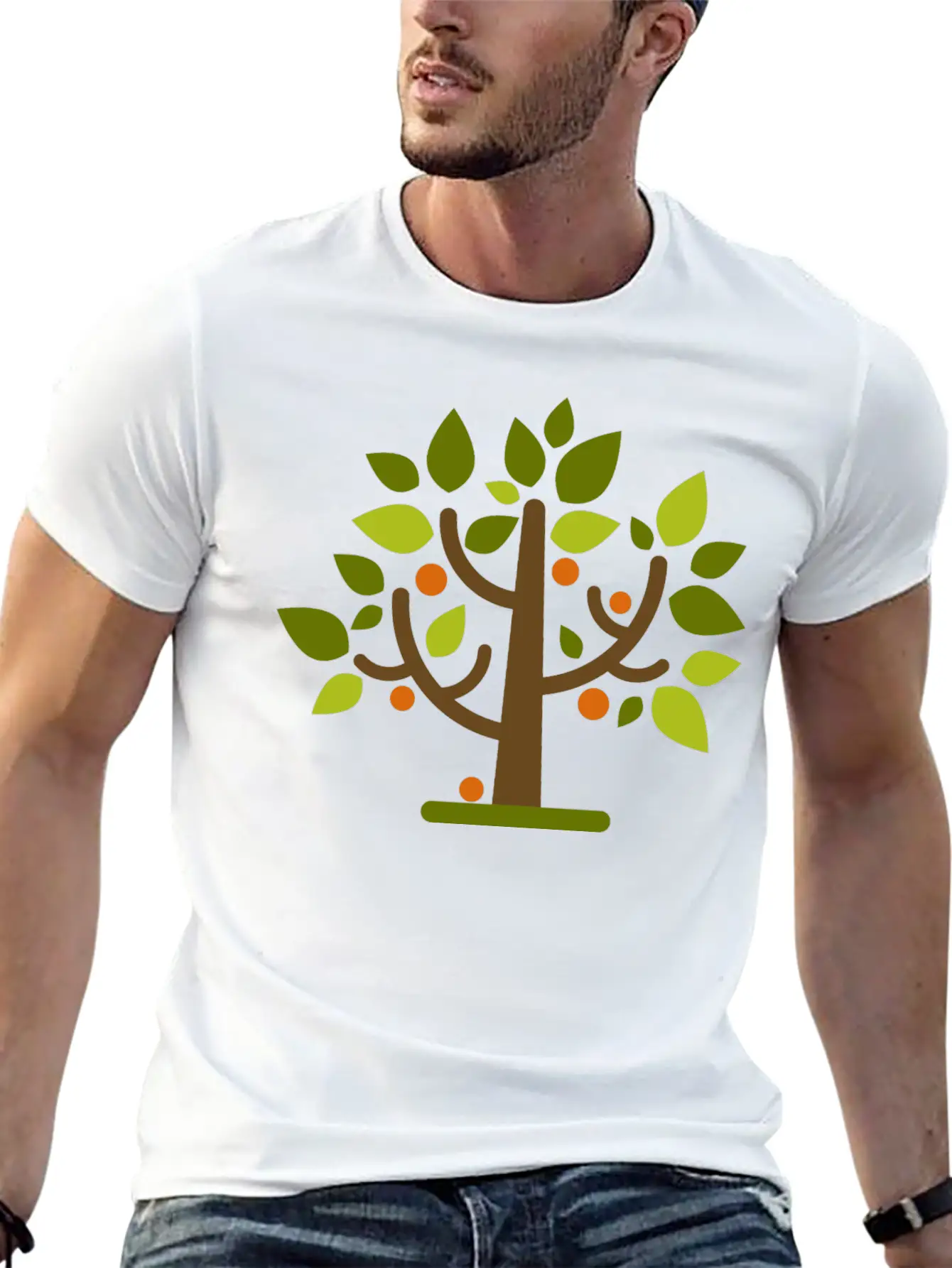 Abstract Tree Classic Crew Neck Graphic Tee – Everyday Minimal Look