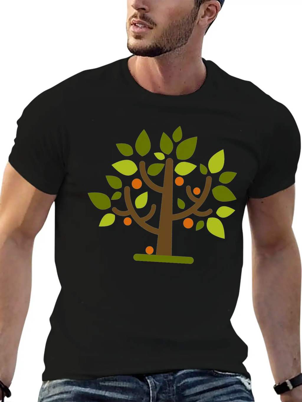 Abstract Tree Classic Crew Neck Graphic Tee – Everyday Minimal Look