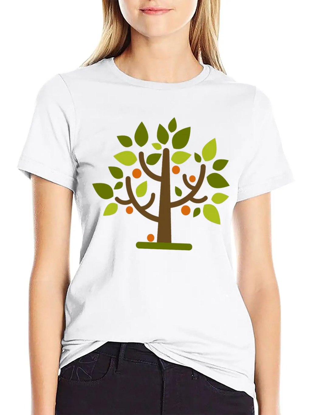Abstract Tree Classic Crew Neck Graphic Tee – Everyday Minimal Look