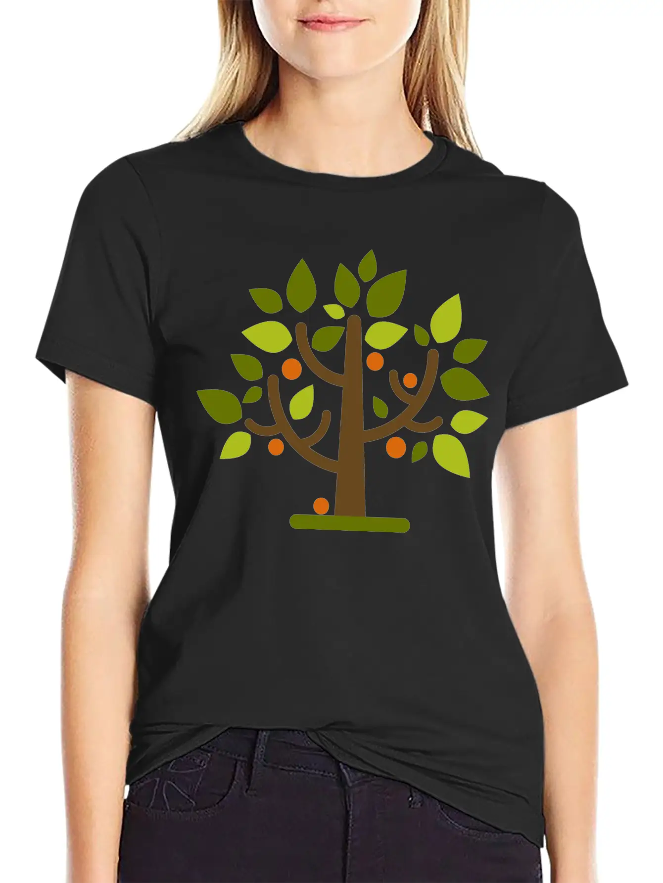 Abstract Tree Classic Crew Neck Graphic Tee – Everyday Minimal Look