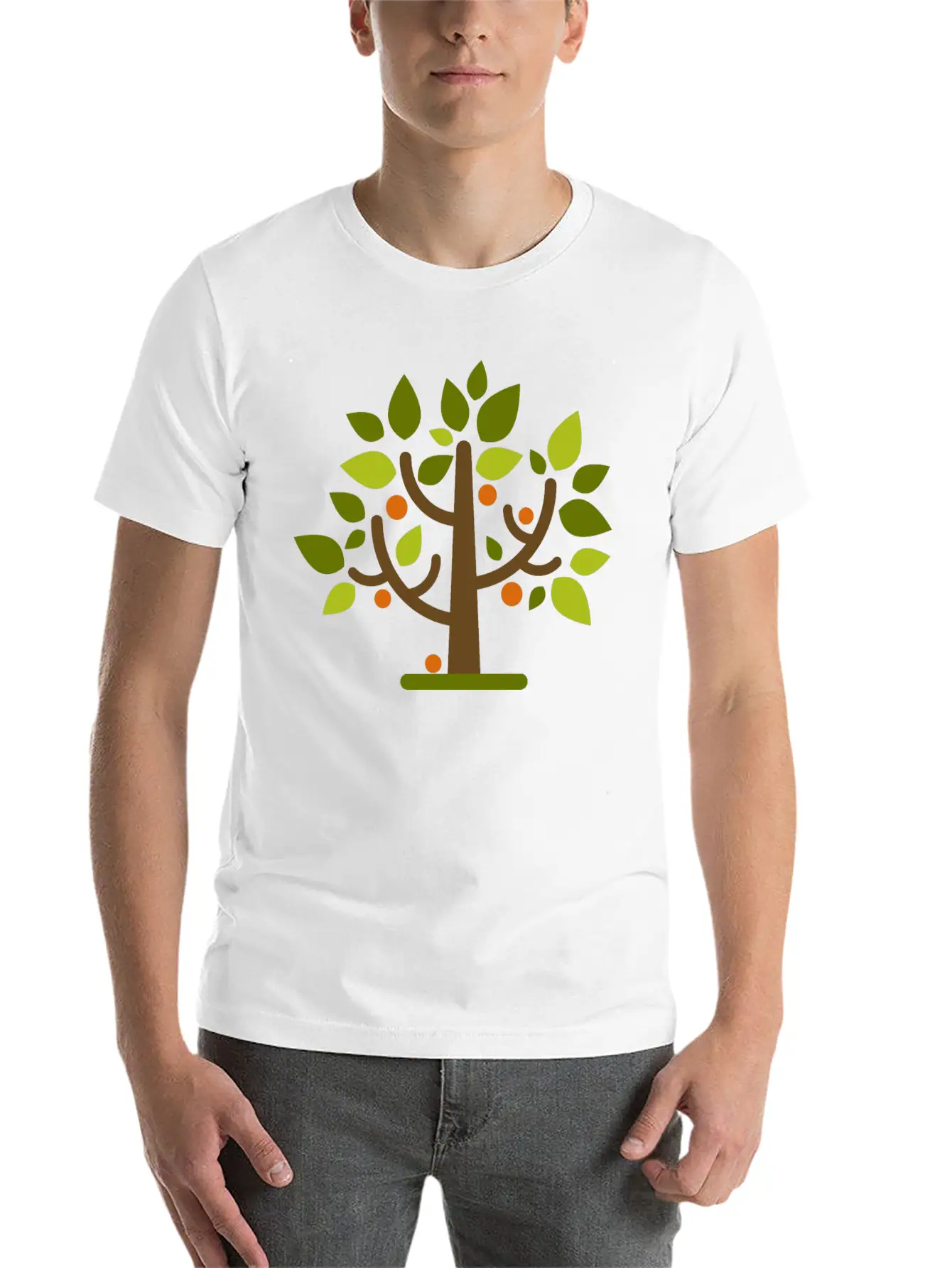 Abstract Tree Classic Crew Neck Graphic Tee – Everyday Minimal Look