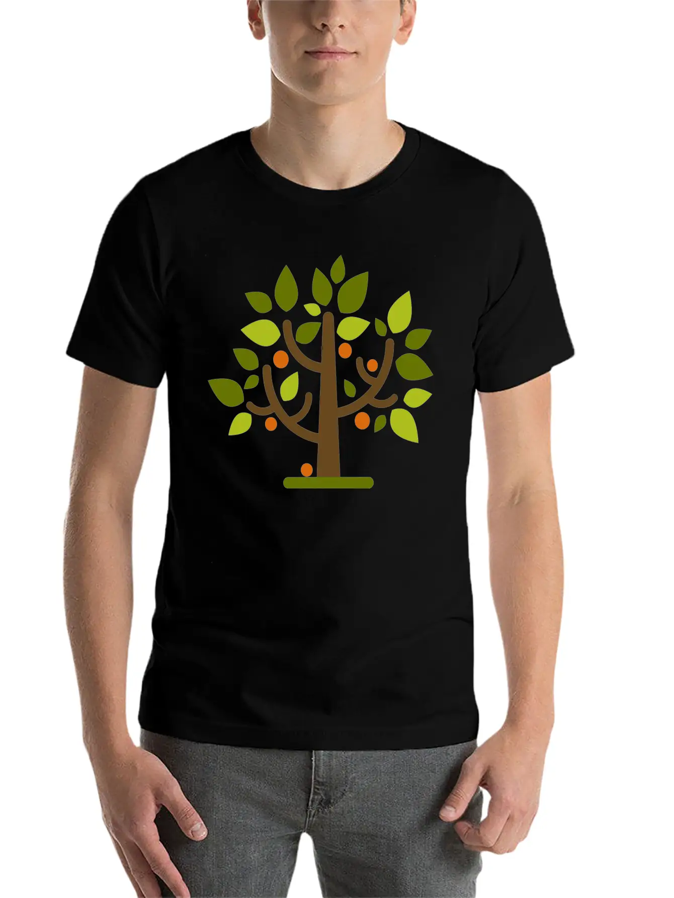 Abstract Tree Classic Crew Neck Graphic Tee – Everyday Minimal Look
