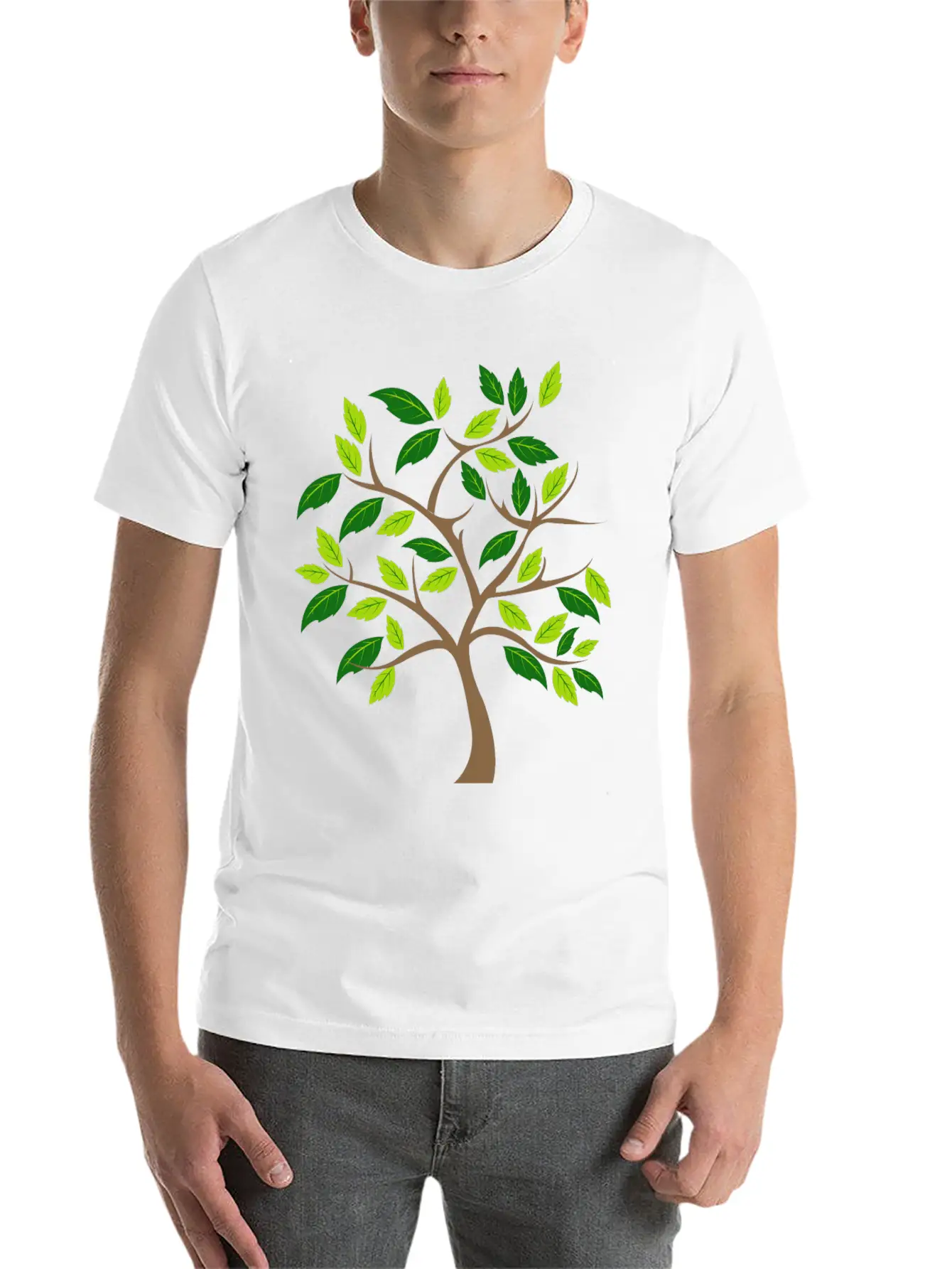Abstract Tree Essential Unisex Summer Tee – Soft Cotton Casual Fit