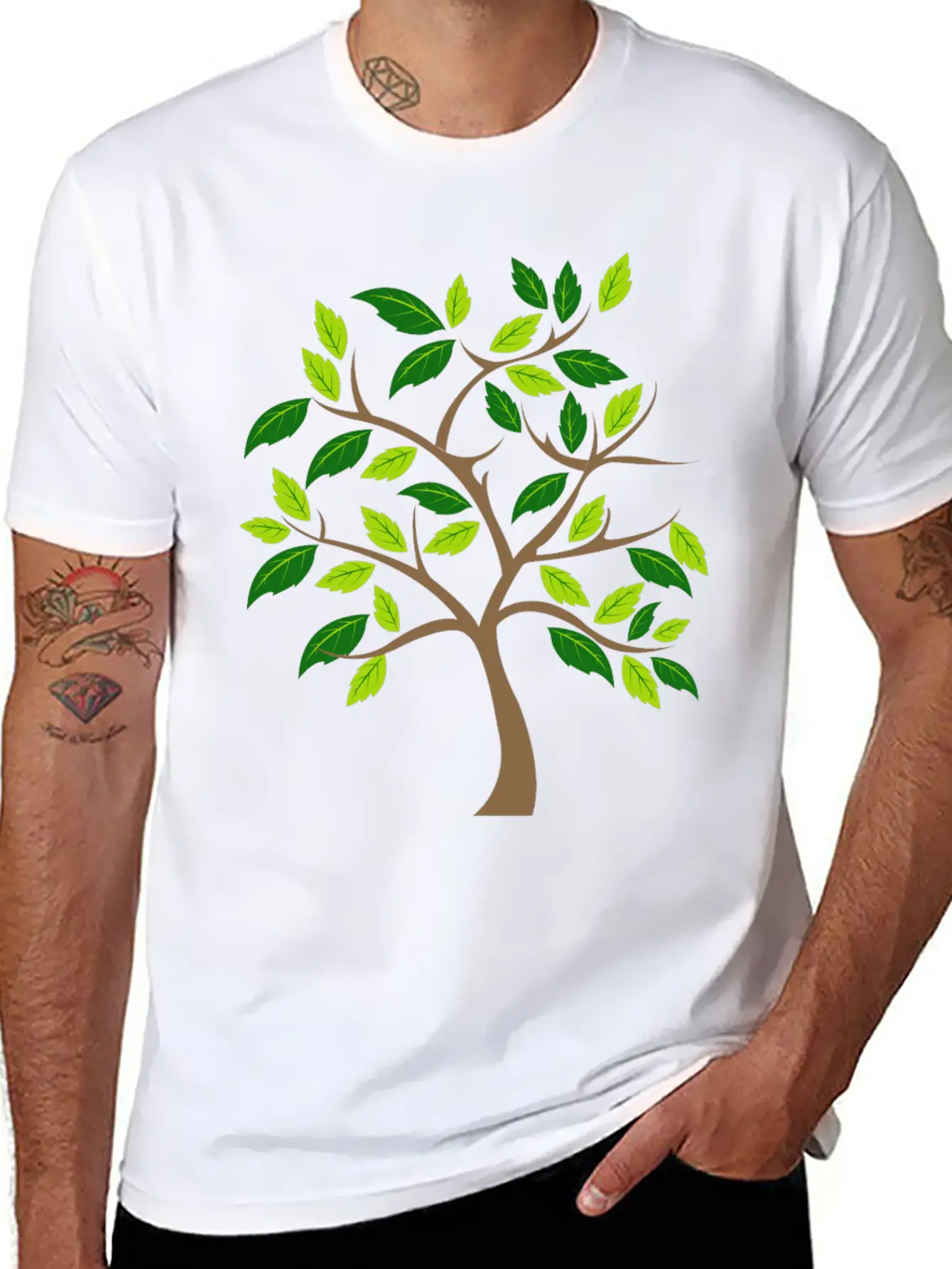 Abstract Tree Essential Unisex Summer Tee – Soft Cotton Casual Fit