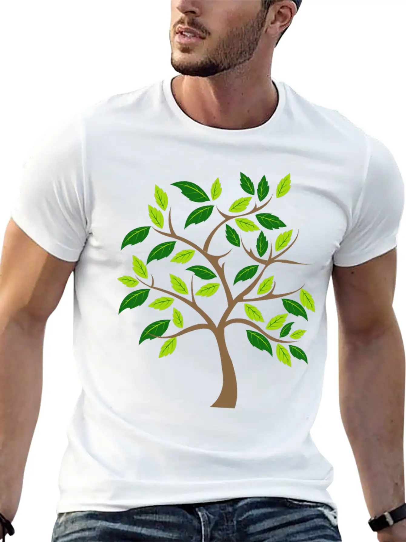 Abstract Tree Essential Unisex Summer Tee – Soft Cotton Casual Fit