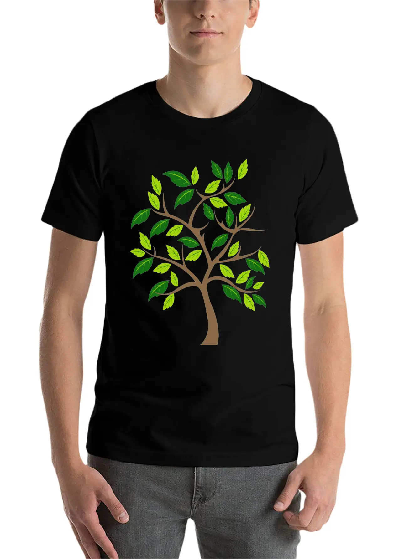 Abstract Tree Essential Unisex Summer Tee – Soft Cotton Casual Fit