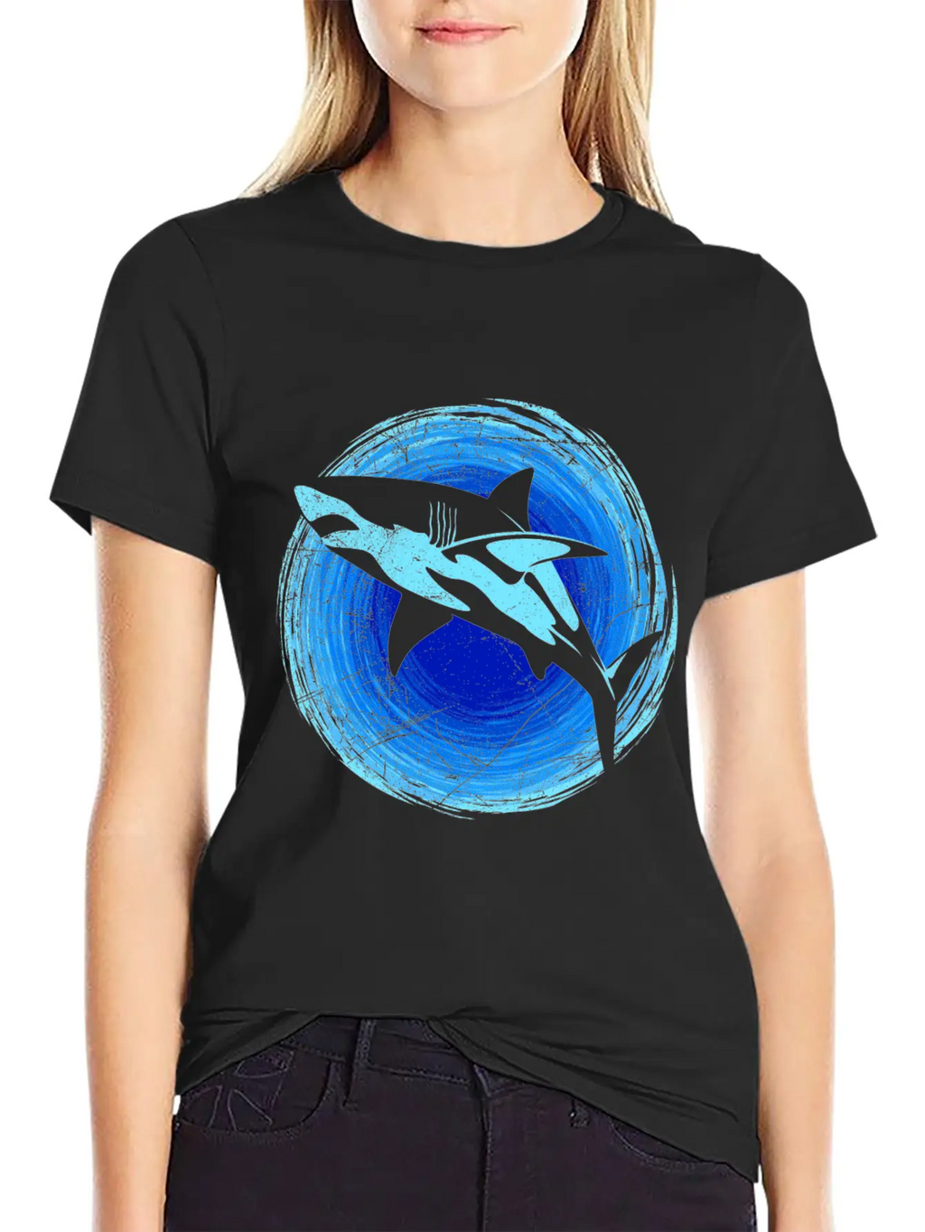 Abstract White Shark Save Sharks Diver Soft Cotton Short Sleeve Tee – Unisex Wardrobe Staple