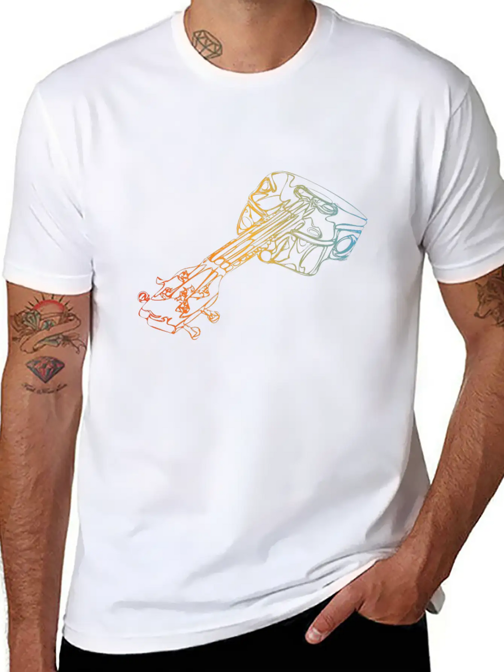 Acoustic Guitar Classic Fit Graphic Tee For Daily Comfort – Unisex Cotton Shirt