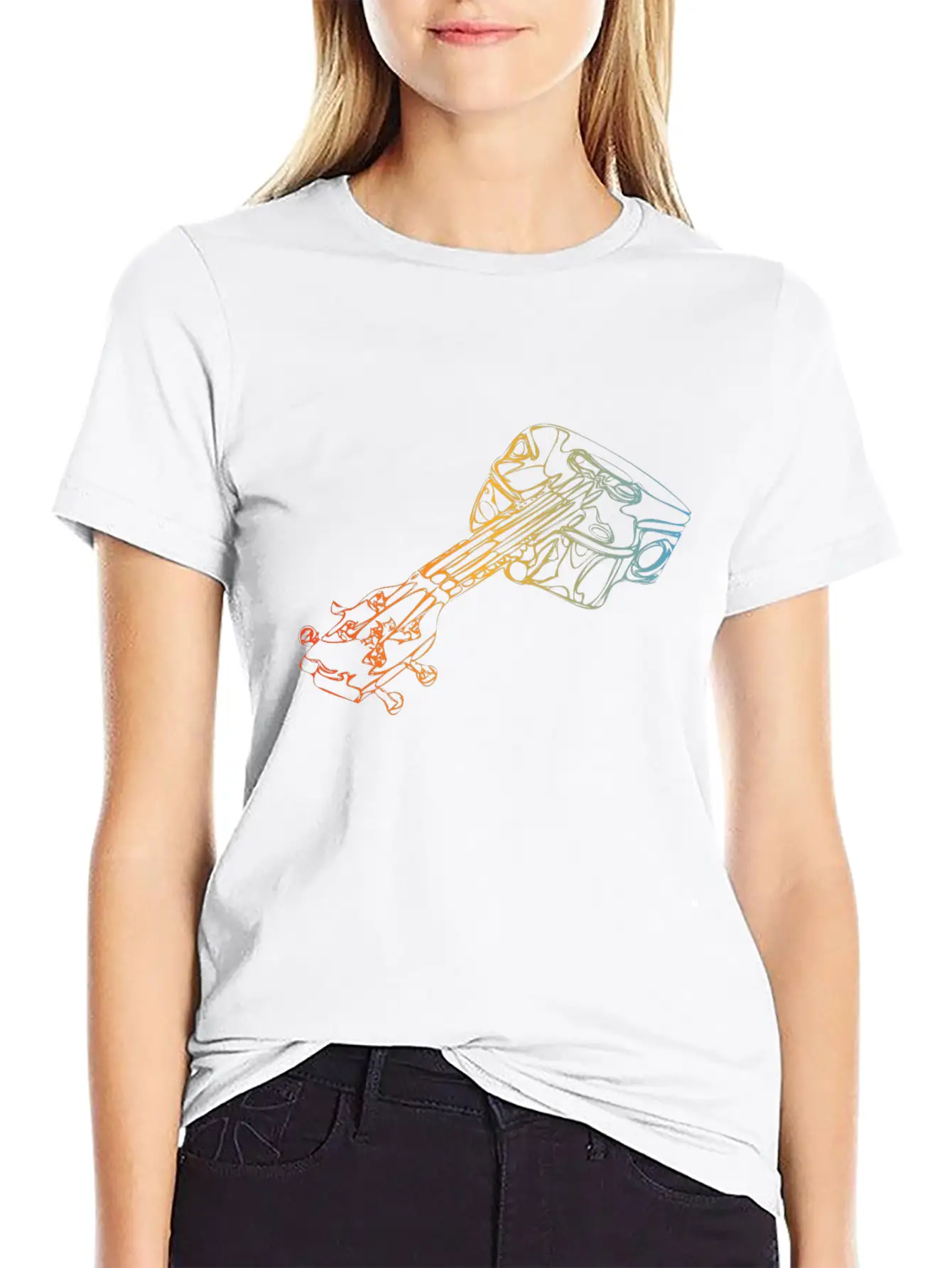 Acoustic Guitar Classic Fit Graphic Tee For Daily Comfort – Unisex Cotton Shirt