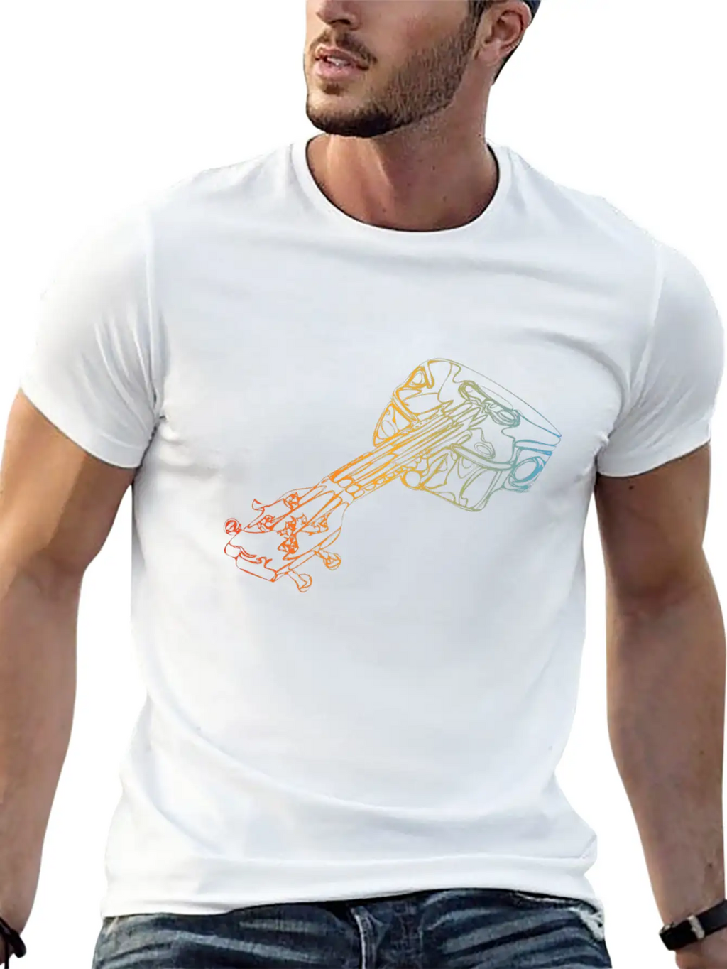 Acoustic Guitar Classic Fit Graphic Tee For Daily Comfort – Unisex Cotton Shirt