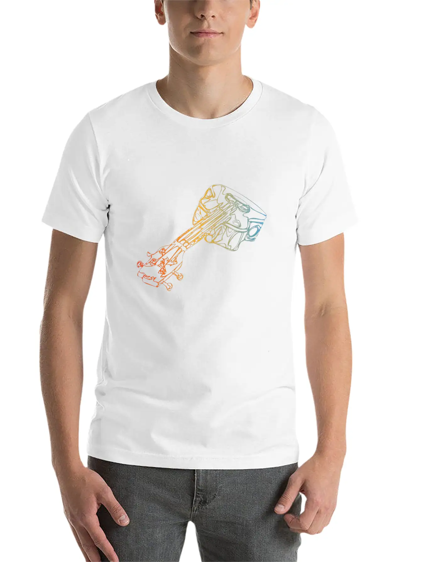Acoustic Guitar Classic Fit Graphic Tee For Daily Comfort – Unisex Cotton Shirt
