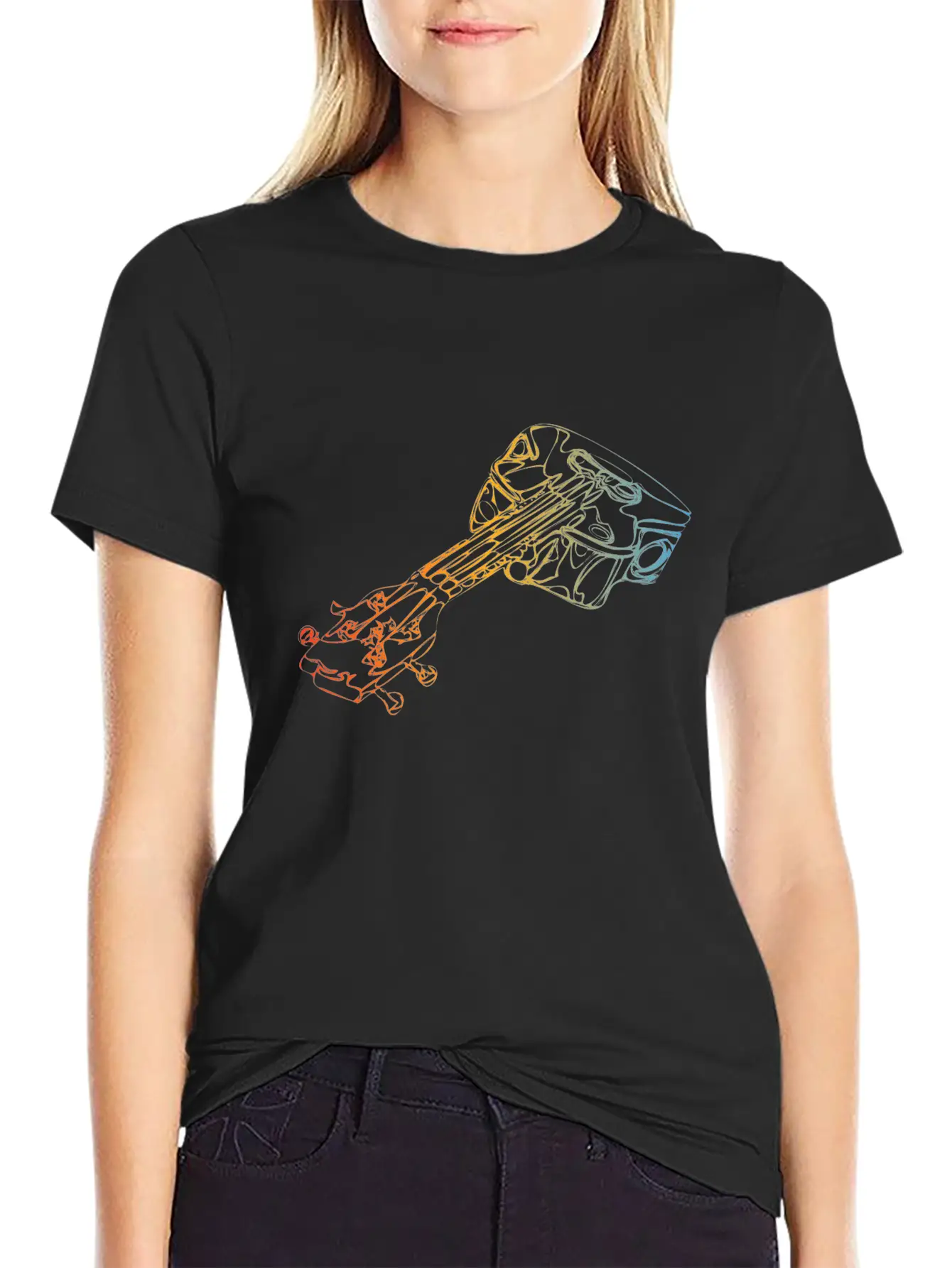 Acoustic Guitar Classic Fit Graphic Tee For Daily Comfort – Unisex Cotton Shirt