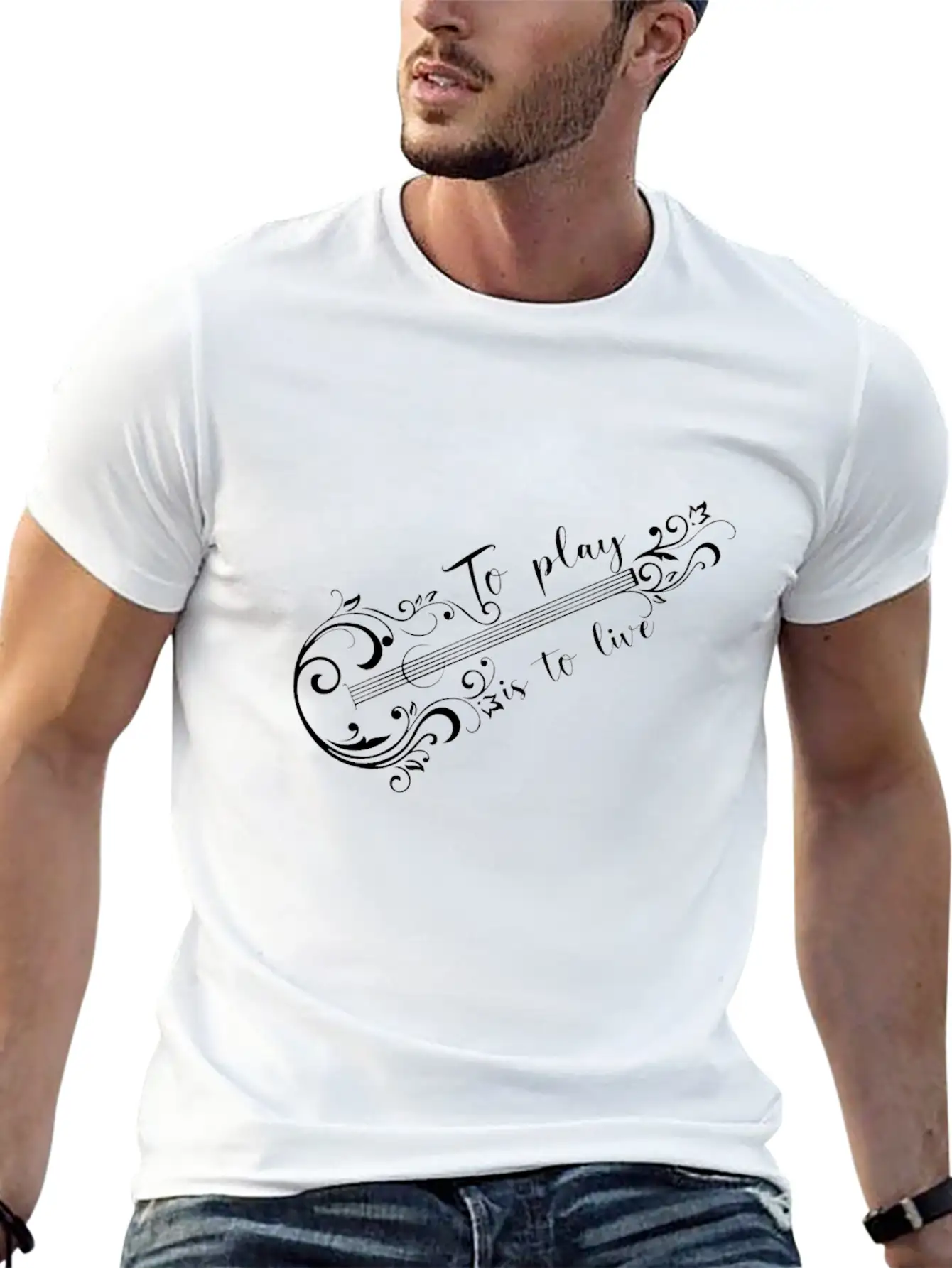 Acoustic Guitar Guitarist Unisex Casual T-Shirt – Clean Design For Daily Comfort