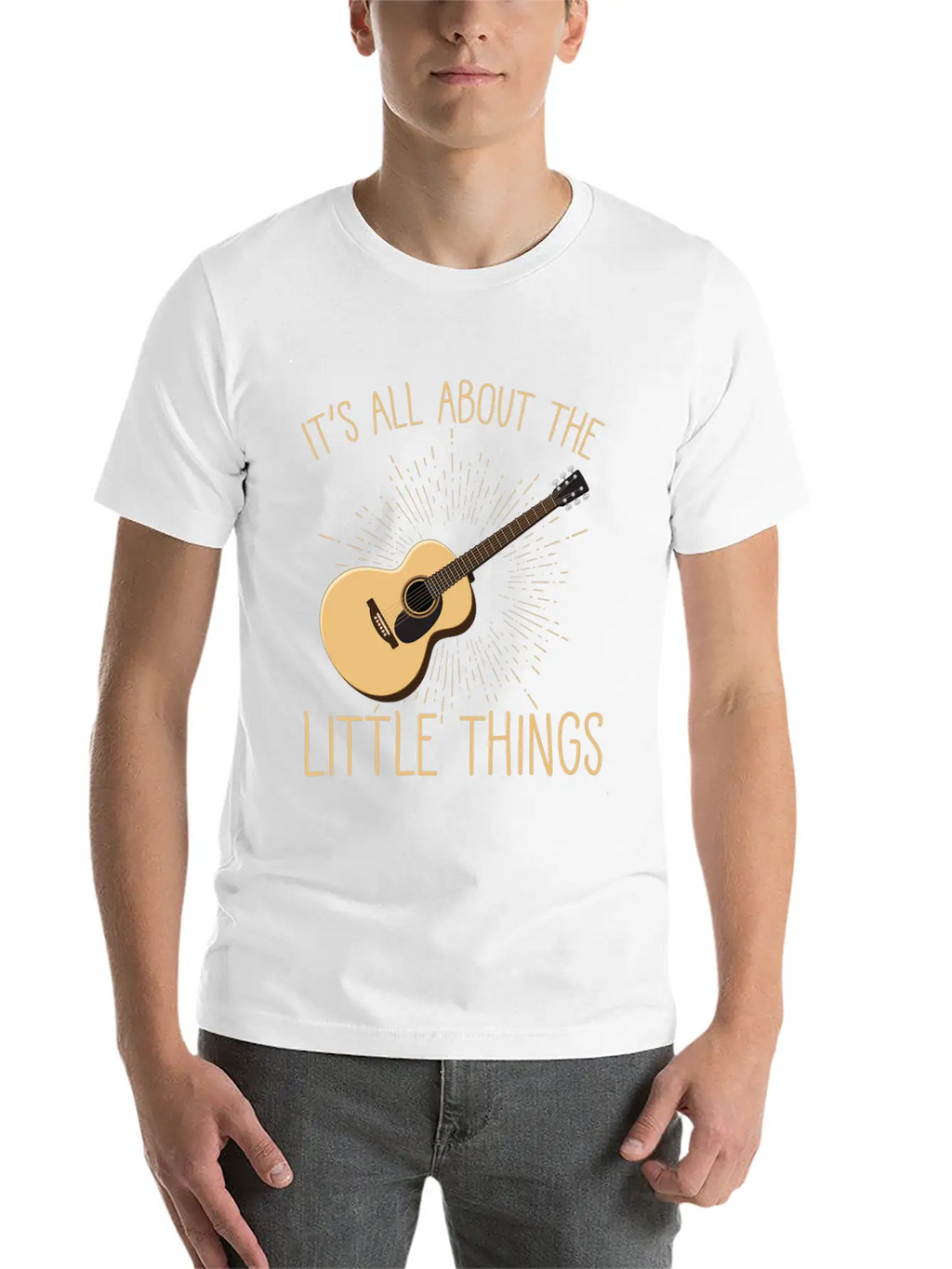 Acoustic Guitar Player Musical Instrument Lover Unisex Short Sleeve Soft Cotton T-Shirt – Casual Everyday Wear