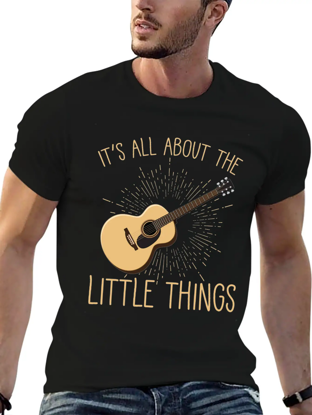 Acoustic Guitar Player Musical Instrument Lover Unisex Short Sleeve Soft Cotton T-Shirt – Casual Everyday Wear