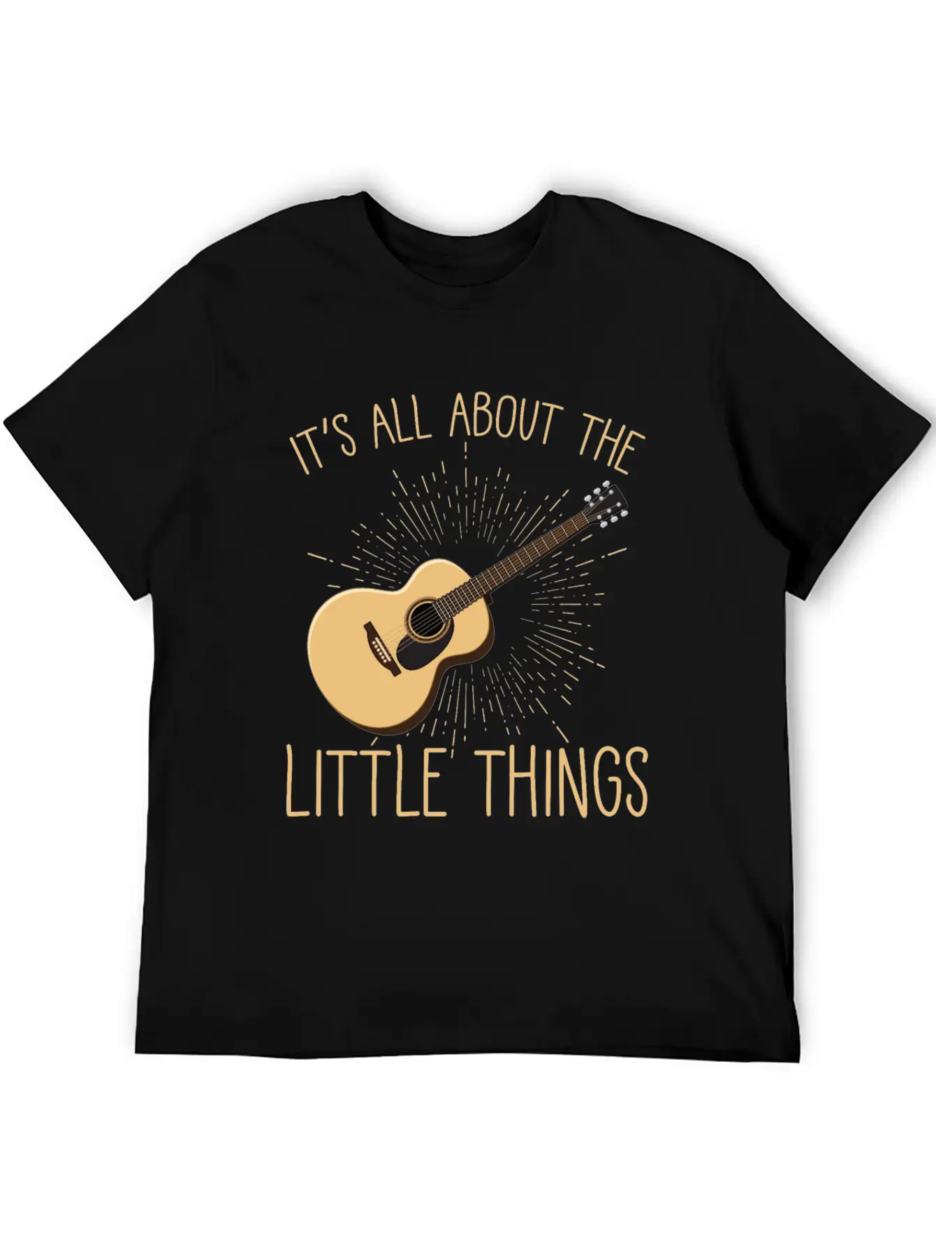 Acoustic Guitar Player Musical Instrument Lover Unisex Short Sleeve Soft Cotton T-Shirt – Casual Everyday Wear