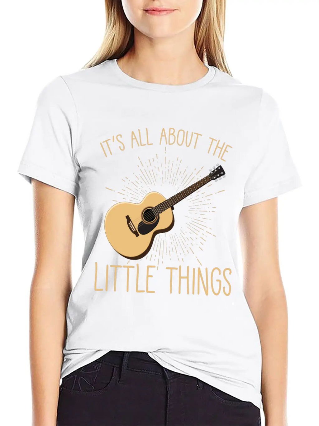 Acoustic Guitar Player Musical Instrument Lover Unisex Short Sleeve Soft Cotton T-Shirt – Casual Everyday Wear