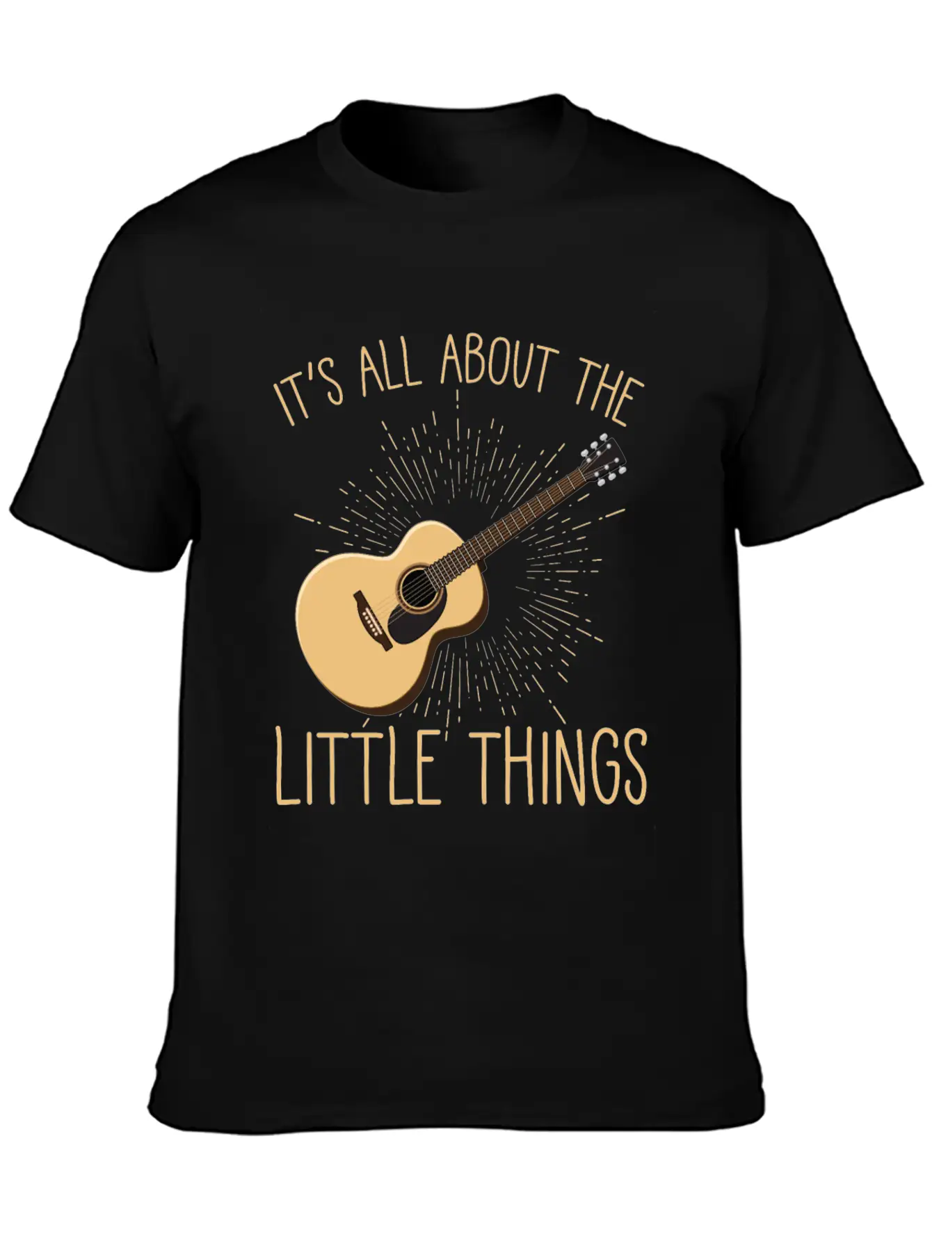 Acoustic Guitar Player Musical Instrument Lover Unisex Short Sleeve Soft Cotton T-Shirt – Casual Everyday Wear