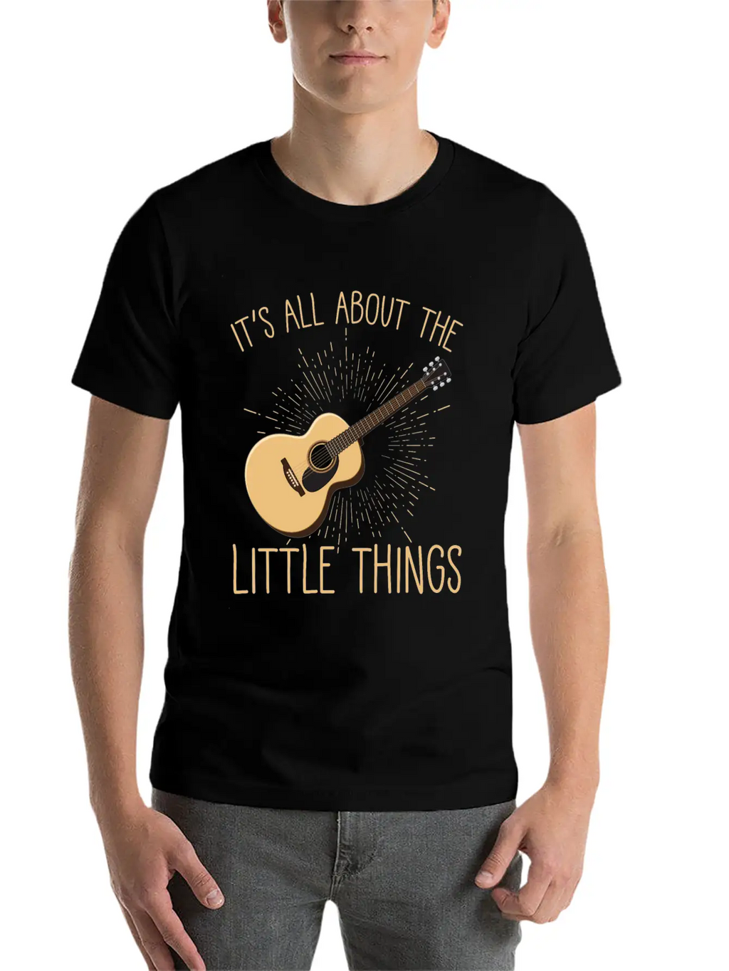 Acoustic Guitar Player Musical Instrument Lover Unisex Short Sleeve Soft Cotton T-Shirt – Casual Everyday Wear