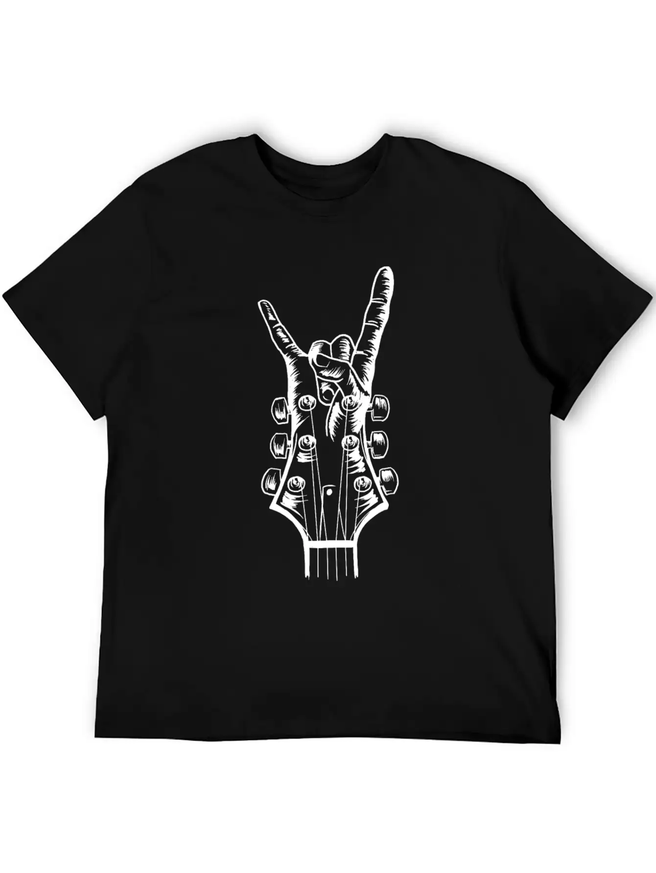 Acoustic Guitar Rock Hand Music Guitarist Player Classic Crew Neck Graphic Tee – Everyday Minimal Look