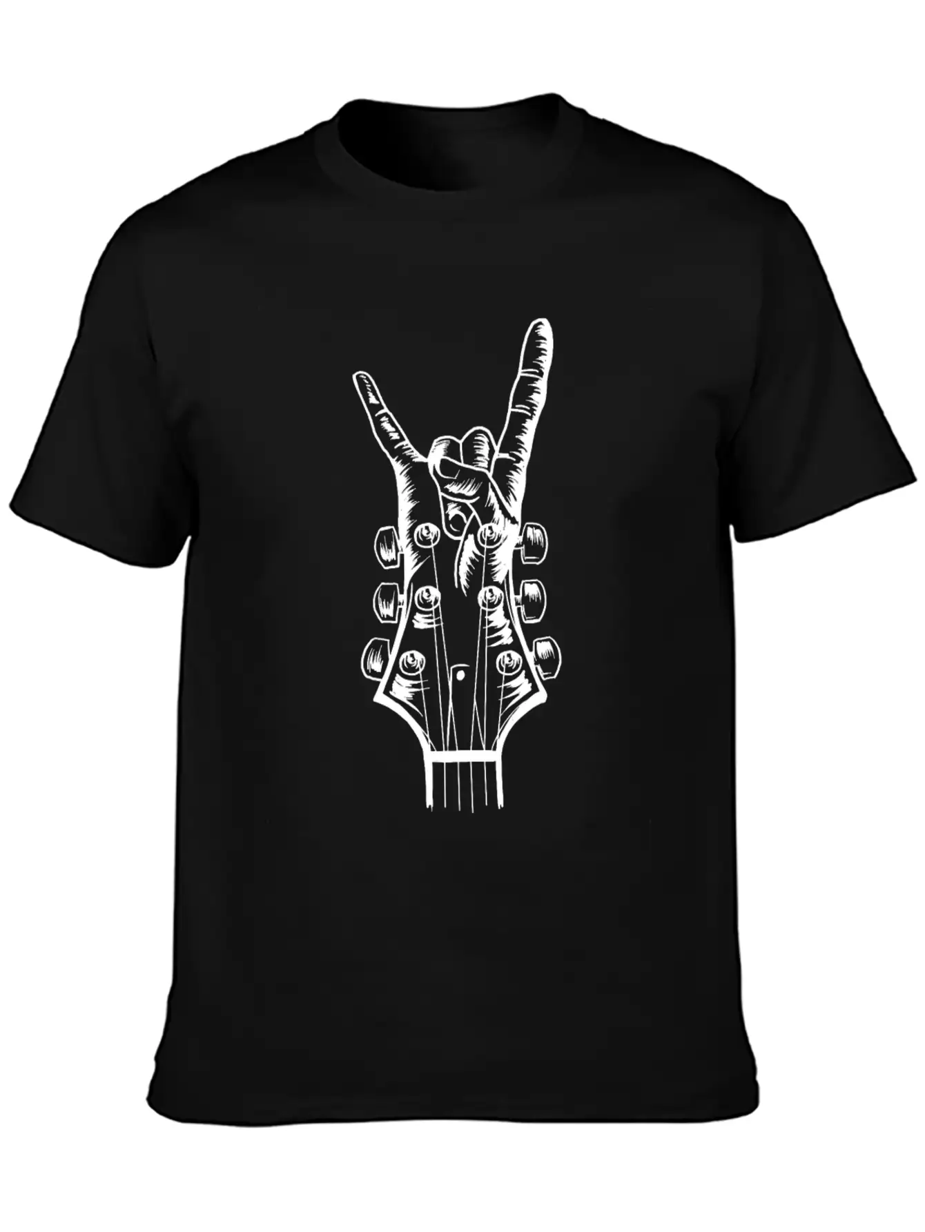 Acoustic Guitar Rock Hand Music Guitarist Player Classic Crew Neck Graphic Tee – Everyday Minimal Look