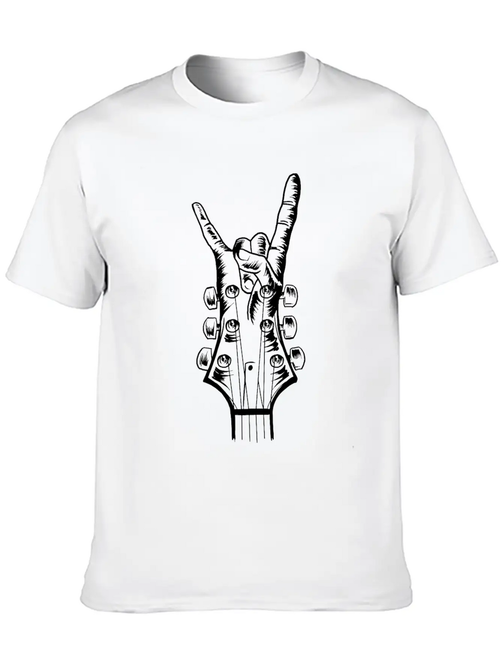 Acoustic Guitar Rock Hand Music Guitarist Player Classic Crew Neck Graphic Tee – Everyday Minimal Look