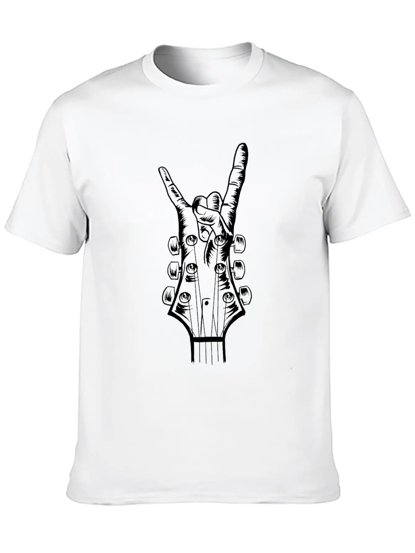 Acoustic Guitar Rock Hand Music Guitarist Player Classic Crew Neck Graphic Tee – Everyday Minimal Look