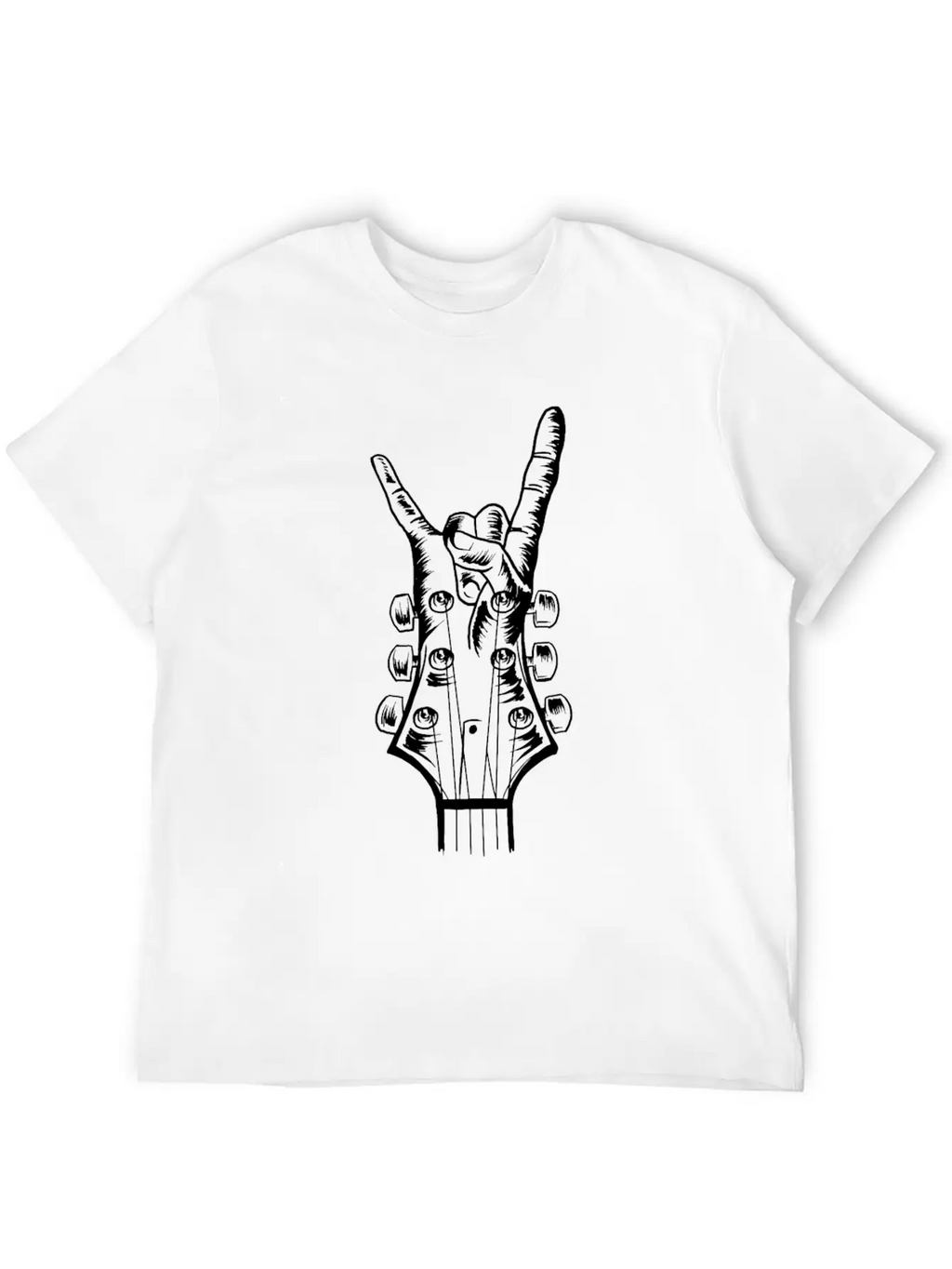 Acoustic Guitar Rock Hand Music Guitarist Player Classic Crew Neck Graphic Tee – Everyday Minimal Look