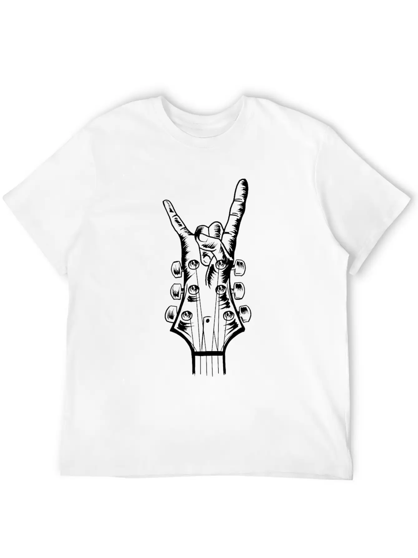 Acoustic Guitar Rock Hand Music Guitarist Player Classic Crew Neck Graphic Tee – Everyday Minimal Look