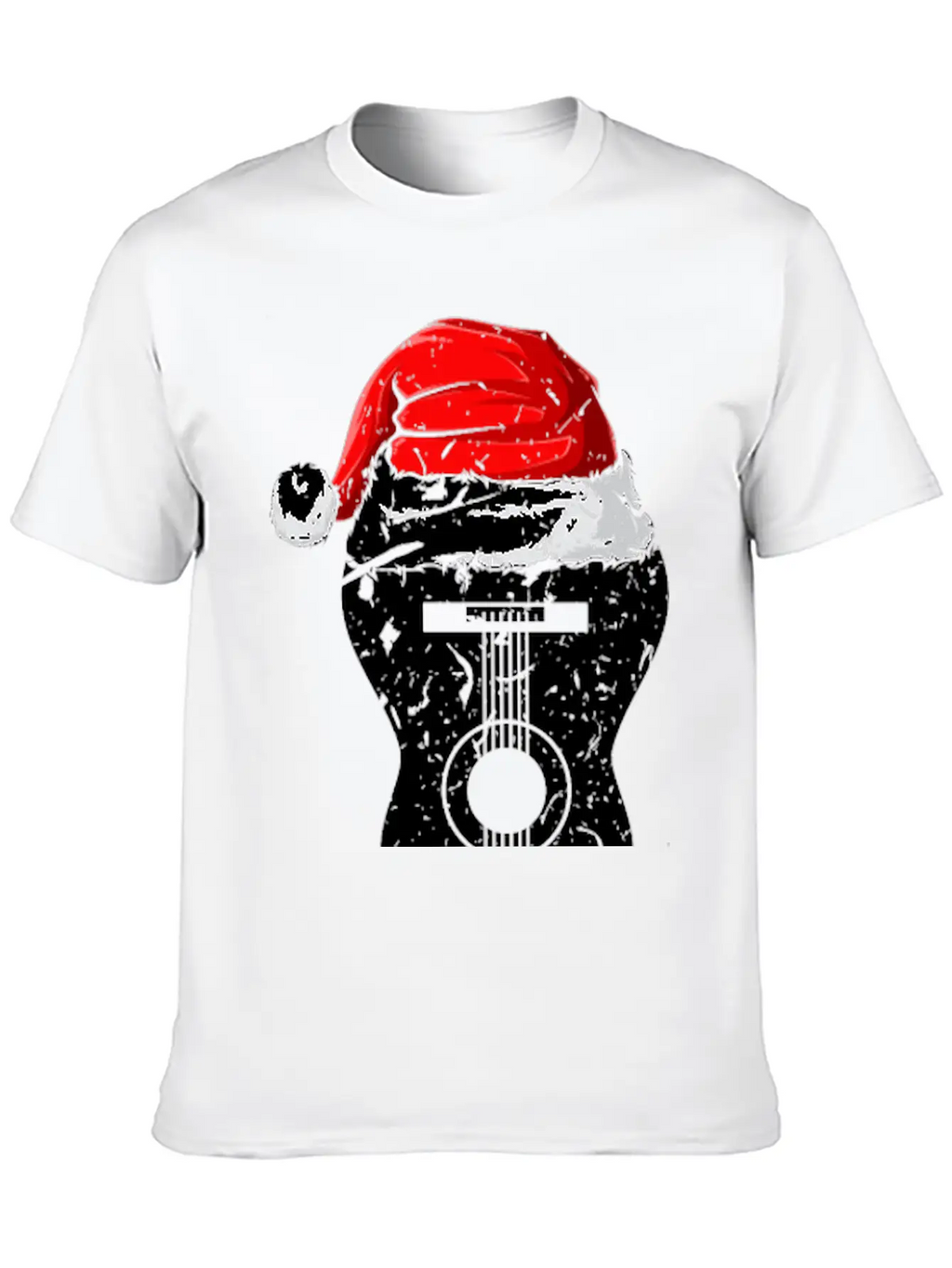 Acoustic Guitar Santa Hat Guitarist Christmas Xmas Essential Unisex Summer Tee – Soft Cotton Casual Fit