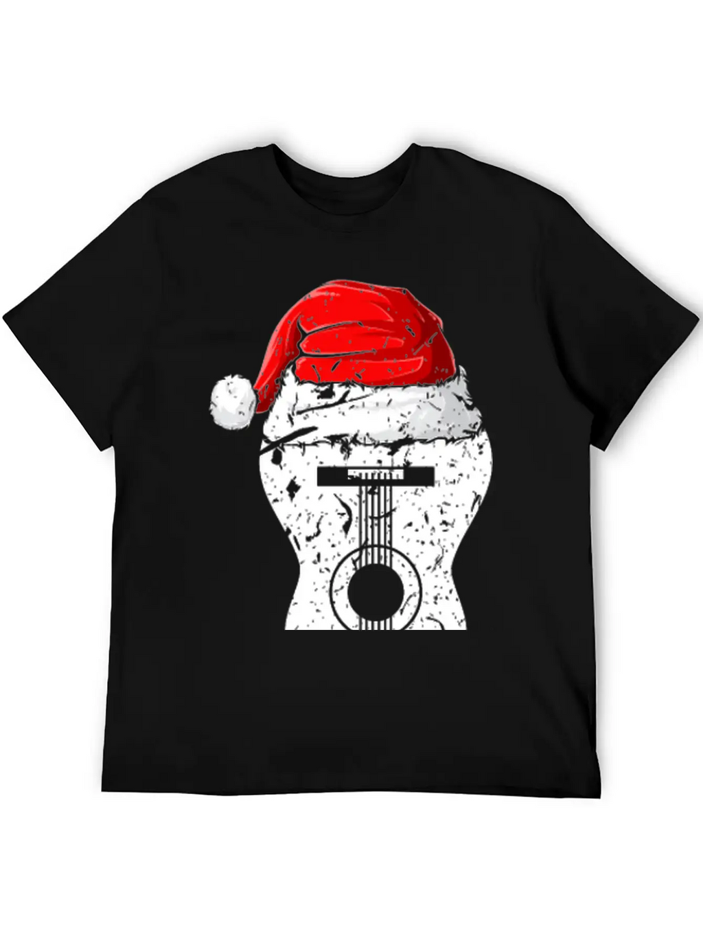 Acoustic Guitar Santa Hat Guitarist Christmas Xmas Essential Unisex Summer Tee – Soft Cotton Casual Fit