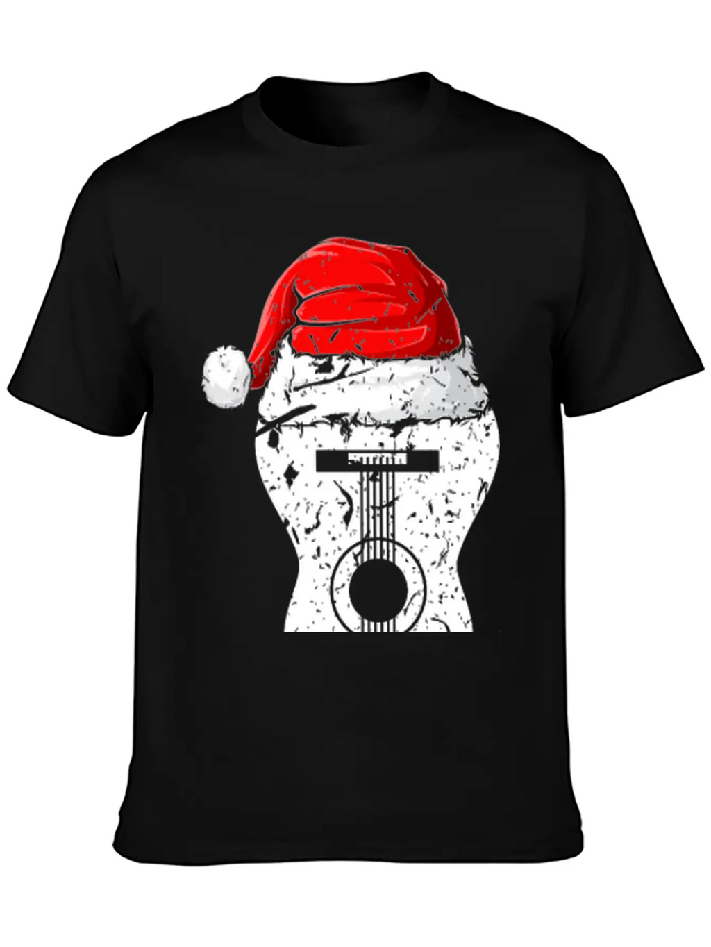 Acoustic Guitar Santa Hat Guitarist Christmas Xmas Essential Unisex Summer Tee – Soft Cotton Casual Fit