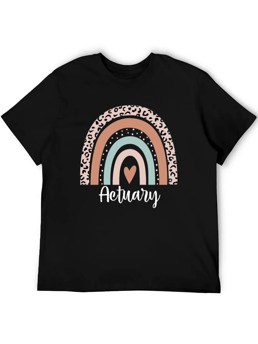 Actuary Rainbow Leopard Funny Actuary Appreciation Breathable Graphic T-Shirt – Perfect For Casual Days