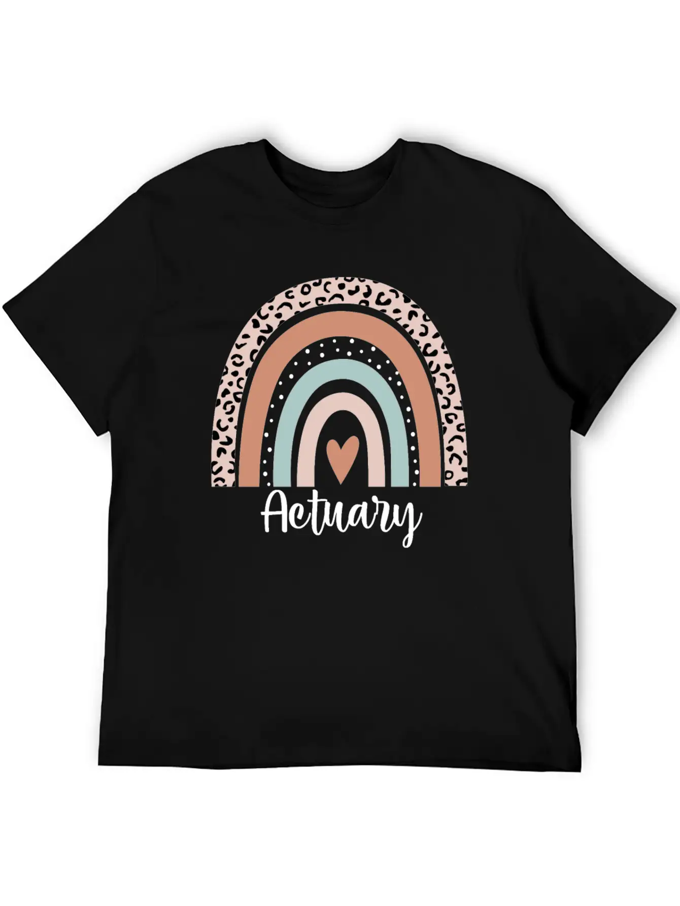 Actuary Rainbow Leopard Funny Actuary Appreciation Breathable Graphic T-Shirt – Perfect For Casual Days