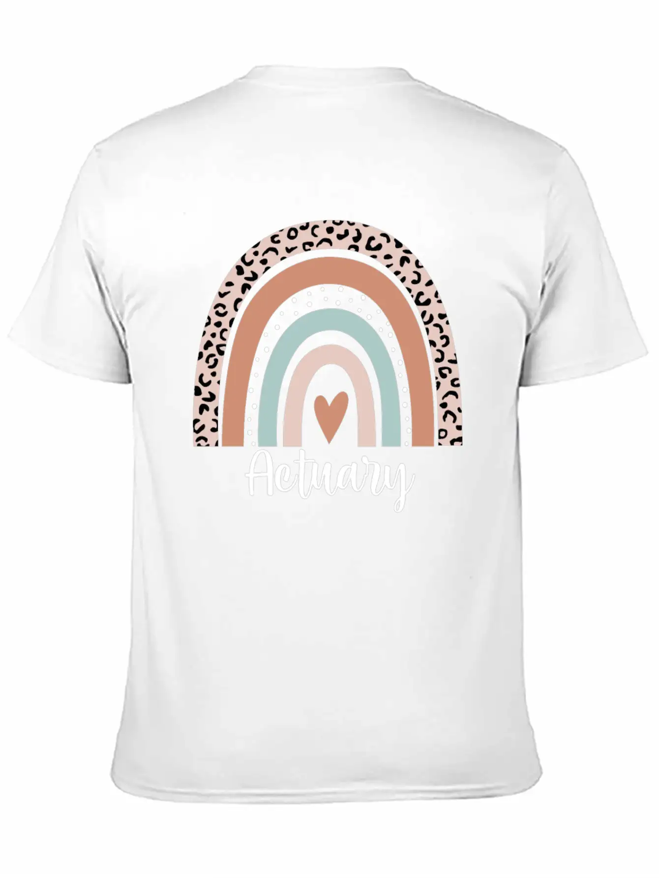 Actuary Rainbow Leopard Funny Actuary Appreciation Breathable Graphic T-Shirt – Perfect For Casual Days