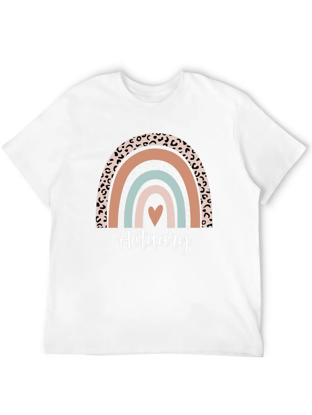 Actuary Rainbow Leopard Funny Actuary Appreciation Breathable Graphic T-Shirt – Perfect For Casual Days