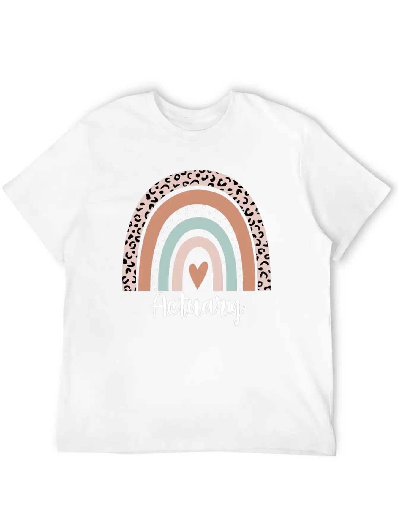 Actuary Rainbow Leopard Funny Actuary Appreciation Breathable Graphic T-Shirt – Perfect For Casual Days