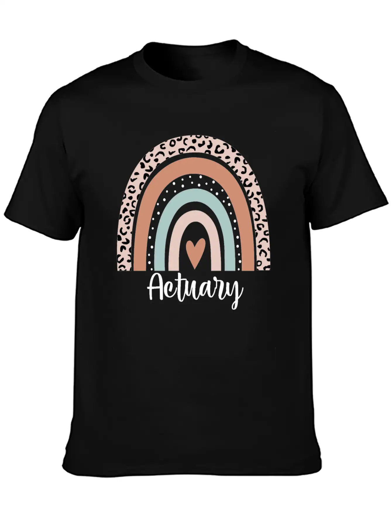 Actuary Rainbow Leopard Funny Actuary Appreciation Breathable Graphic T-Shirt – Perfect For Casual Days