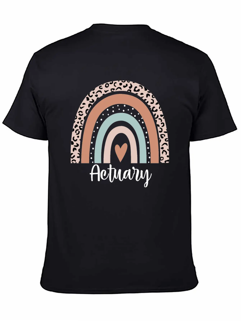 Actuary Rainbow Leopard Funny Actuary Appreciation Breathable Graphic T-Shirt – Perfect For Casual Days