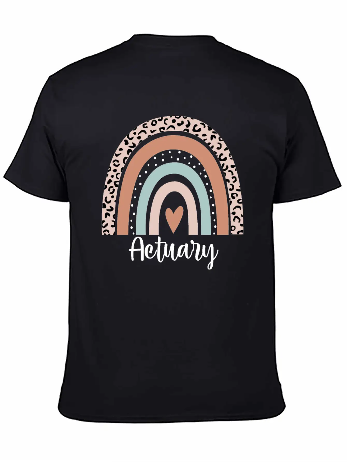 Actuary Rainbow Leopard Funny Actuary Appreciation Breathable Graphic T-Shirt – Perfect For Casual Days
