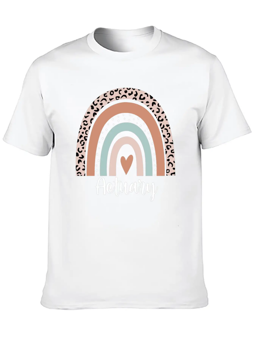 Actuary Rainbow Leopard Funny Actuary Appreciation Breathable Graphic T-Shirt – Perfect For Casual Days