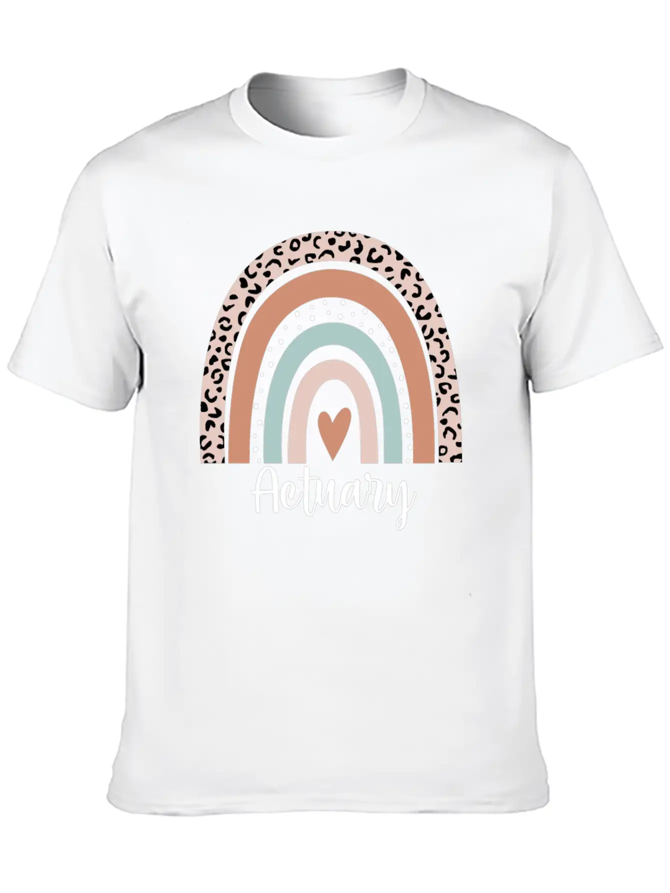 Actuary Rainbow Leopard Funny Actuary Appreciation Breathable Graphic T-Shirt – Perfect For Casual Days