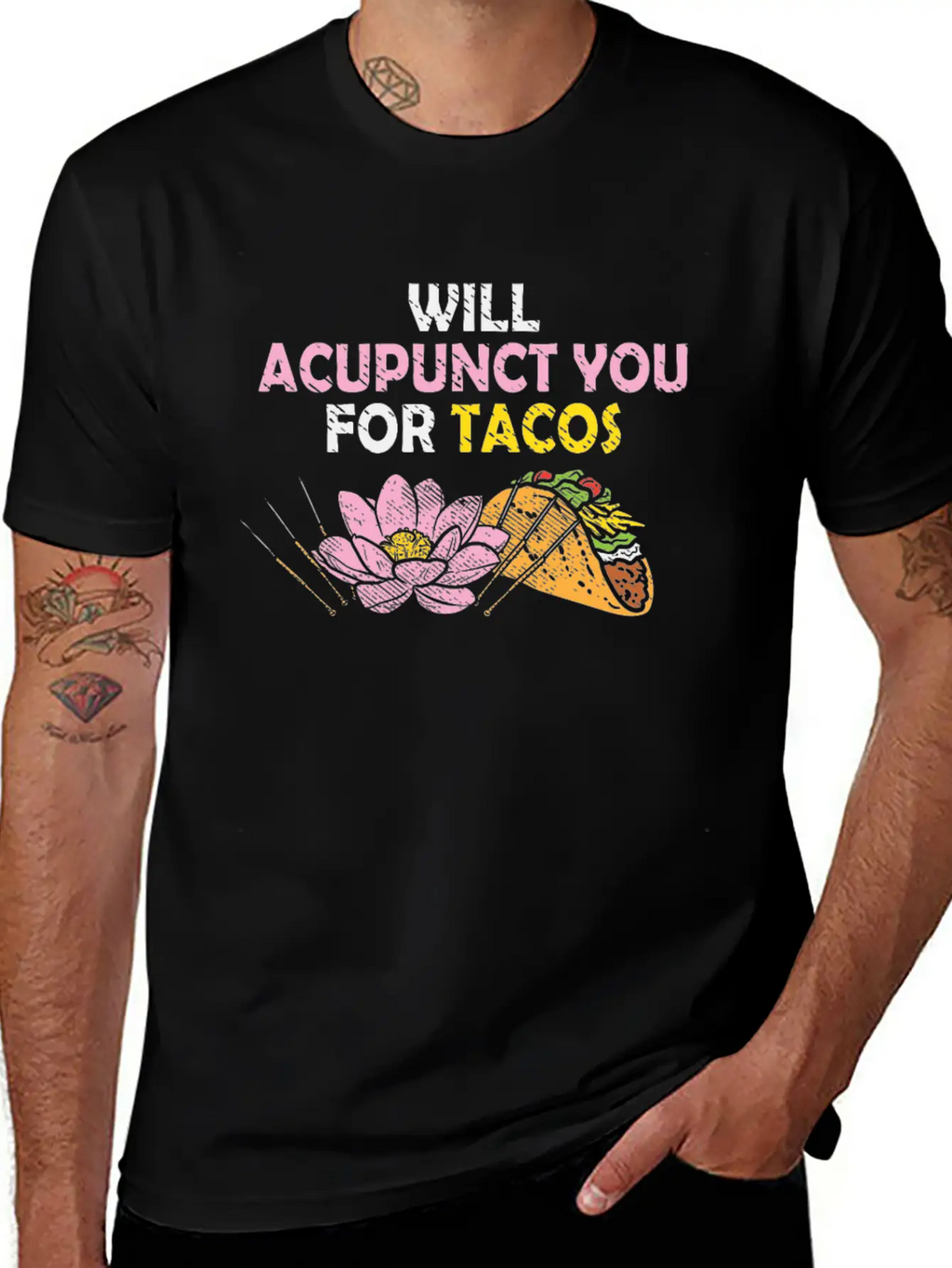 Acupunct You For Tacos Acupuncturist Mexican Food Classic Fit Graphic Tee For Daily Comfort – Unisex Cotton Shirt