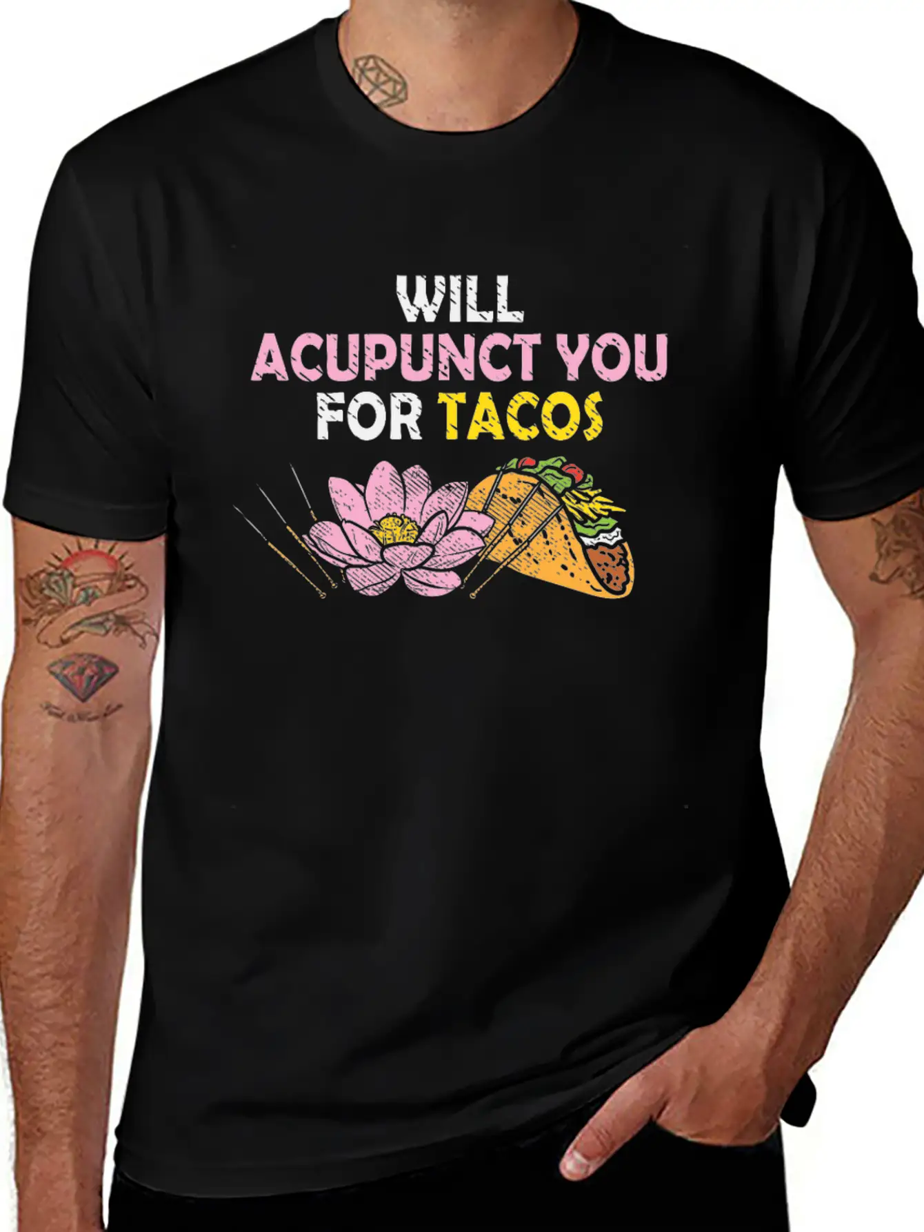 Acupunct You For Tacos Acupuncturist Mexican Food Classic Fit Graphic Tee For Daily Comfort – Unisex Cotton Shirt