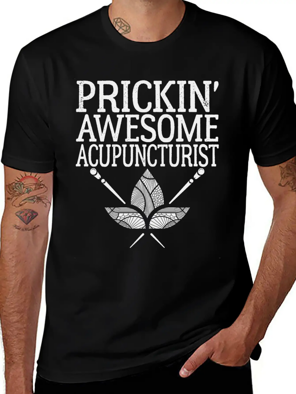Acupuncture Humor Prickin Awesome Acupuncturist Classic Fit Graphic Tee For Daily Comfort – Unisex Cotton Shirt