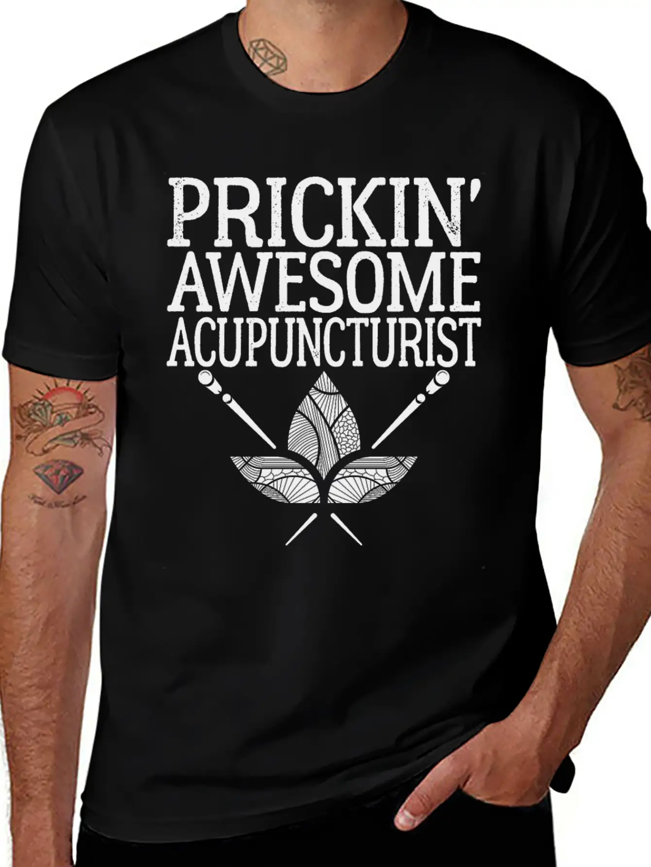 Acupuncture Humor Prickin Awesome Acupuncturist Classic Fit Graphic Tee For Daily Comfort – Unisex Cotton Shirt