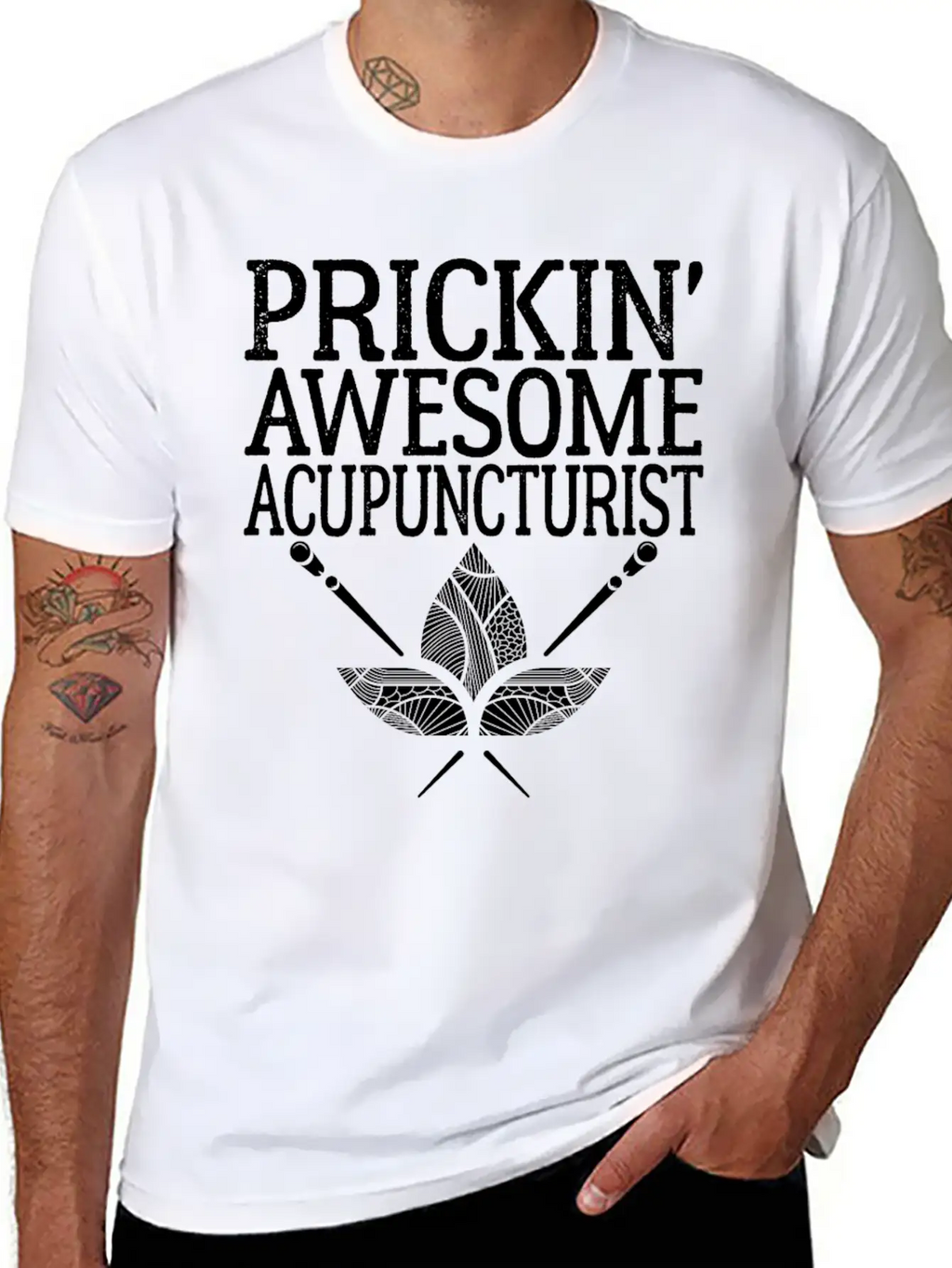 Acupuncture Humor Prickin Awesome Acupuncturist Classic Fit Graphic Tee For Daily Comfort – Unisex Cotton Shirt
