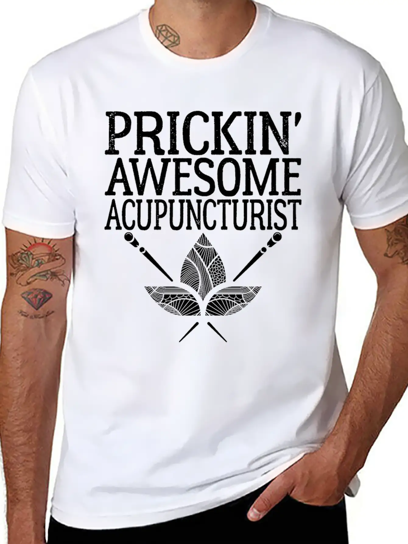 Acupuncture Humor Prickin Awesome Acupuncturist Classic Fit Graphic Tee For Daily Comfort – Unisex Cotton Shirt